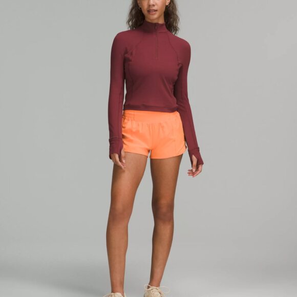 lululemon It's Rulu Run Cropped Half Zip in mulled wine NWOT - Picture 2 of 5